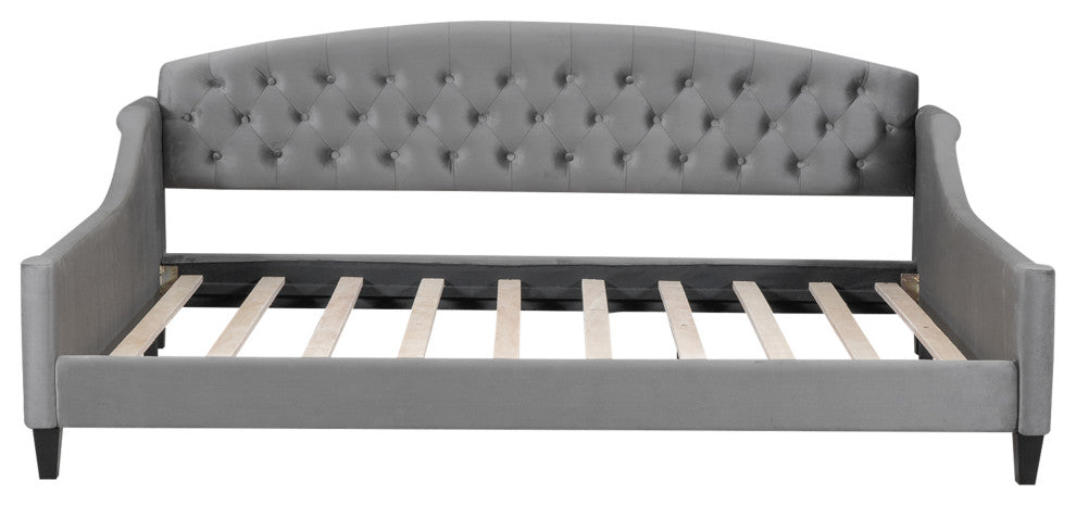 Gewnee Modern Luxury Tufted Button Daybed,Full in Gray