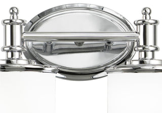 Carlisle 2-Light Vanity, Chrome/Frosted Opal Glass
