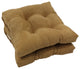 16" Solid Micro Suede Square Tufted Chair Cushions, Set of 2, Camel