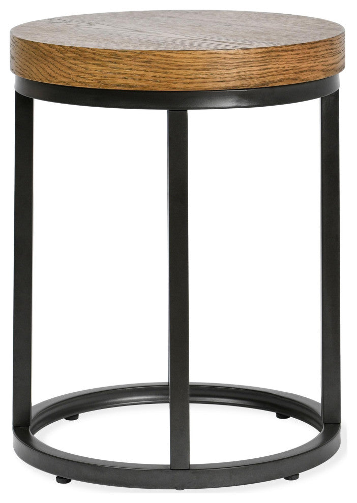 Catta 18" Round Wood End Table Light Brown