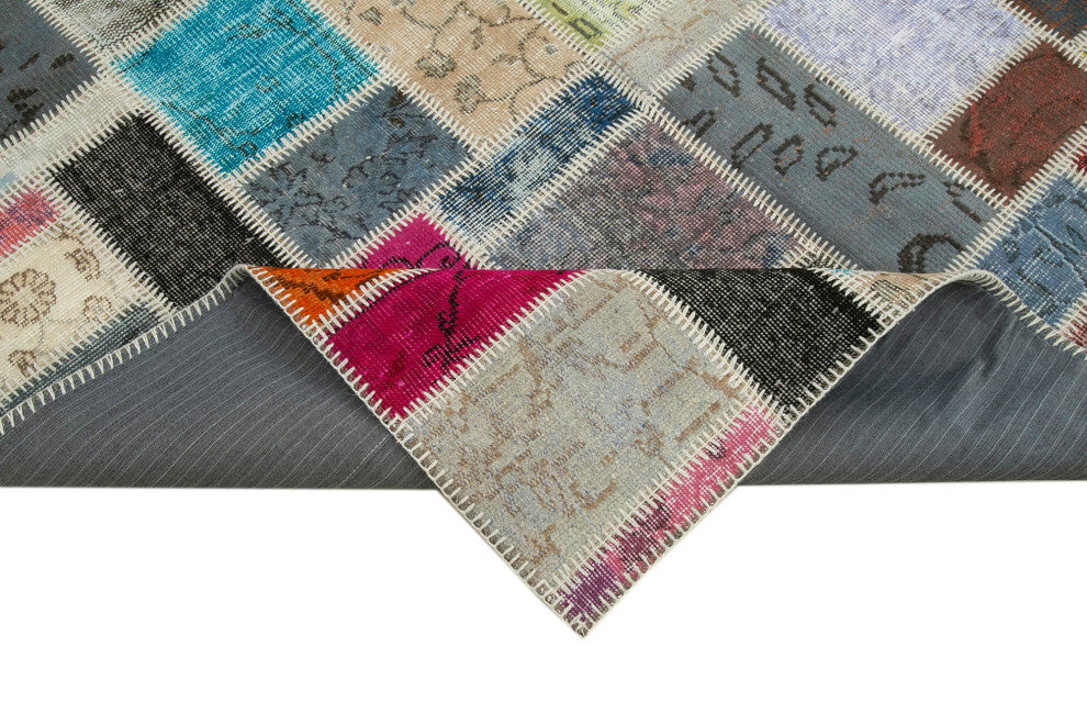 Rug N Carpet - Hand-Knotted Turkish 5' 9" x 8' 0" Vintage Patchwork Area Rug