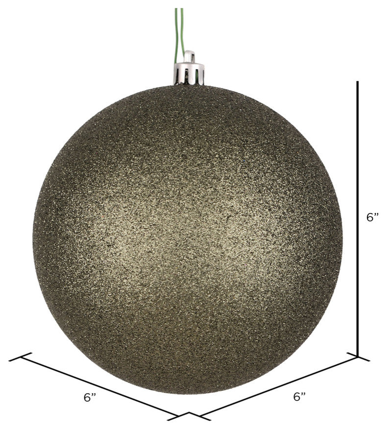 Vickerman 6" Wrought Iron Glitter Ball Ornament, 4 per Bag