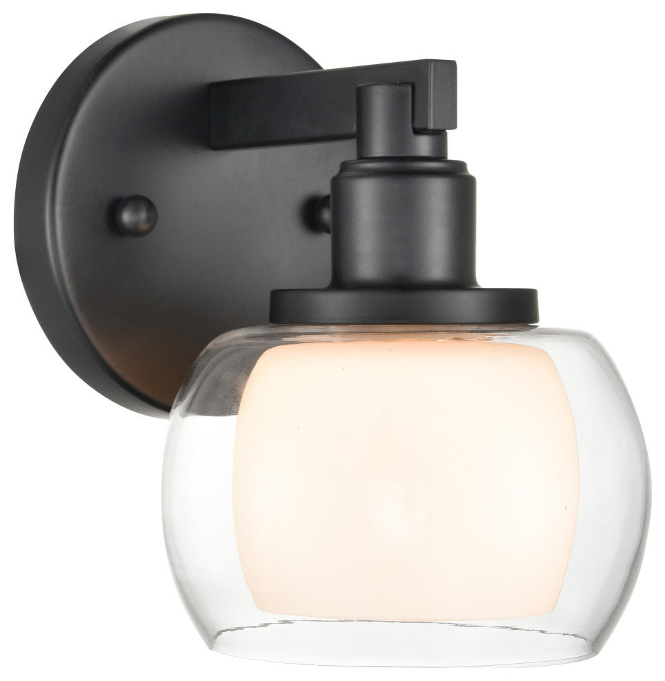 Innovations 330-1W-BK-CLW-LED 1-Light Bath Vanity Light, Black