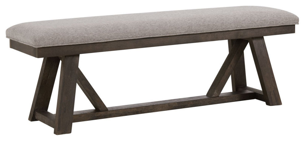 Hearst Backless Bench With Cushion Seat, Reclaimed Chevron