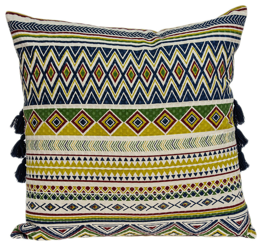 Parkland Collection Irisa Bohemian Multicolor Pillow Cover With Poly Insert