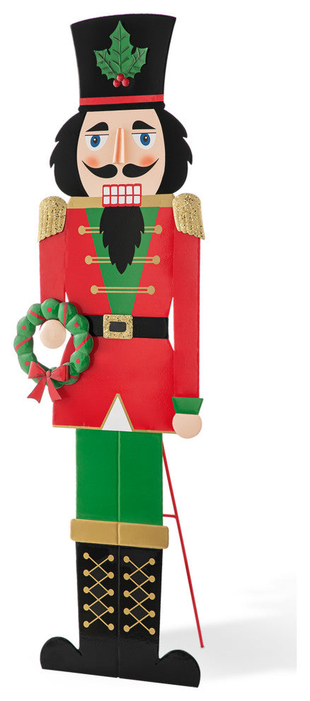 60"H Metal Nutcracker Porch Decor