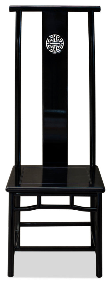 Black Rosewood Ming Chinese Longevity Tall Chair