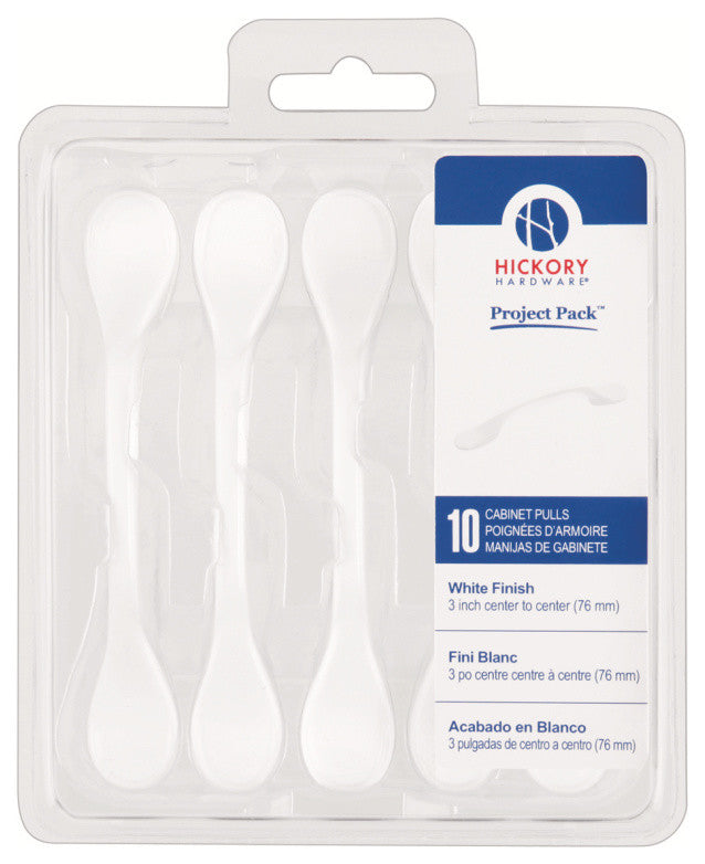 Belwith Hickory Project Pack 3 In. Metropolis White Cabinet Pull (10 Pack) Vp144