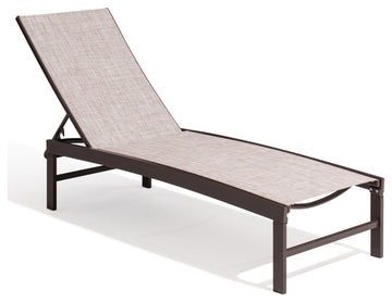 Outdoor Patio Aluminum Five-Position Adjustable Chaise Lounge Chair, Beige