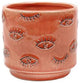Eye Ceramic Flower & Planter, 4.33"L x 3.94"H x 4.37"W, Pink