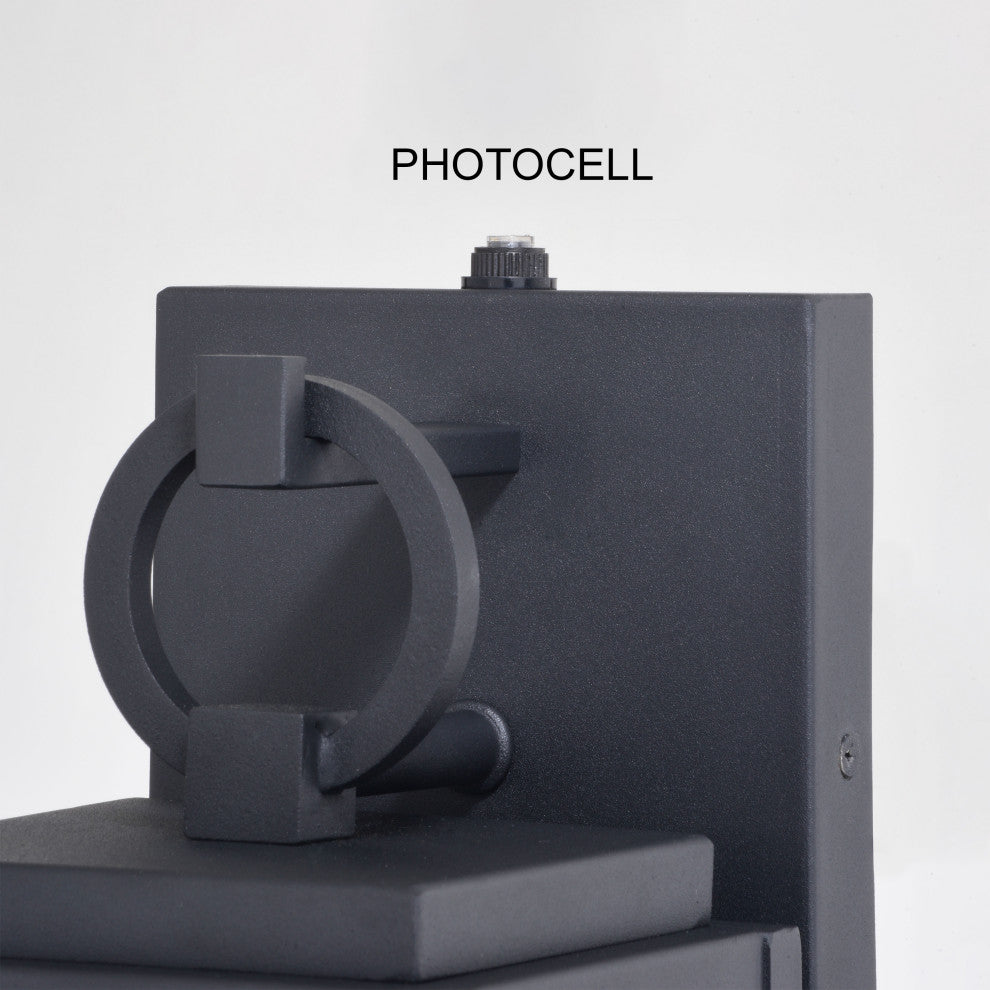 Hubbard 5-in W 1 Light Dusk to Dawn Black Outdoor Wall Lantern Clear Glass Shade