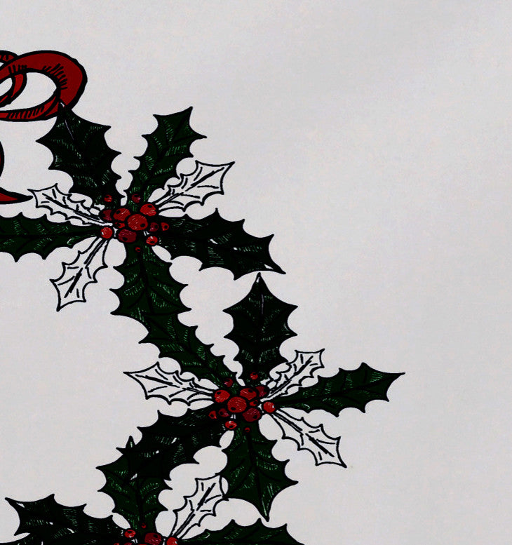 Decorative Holiday Placemat, Set of 4 Floral, Dark Green