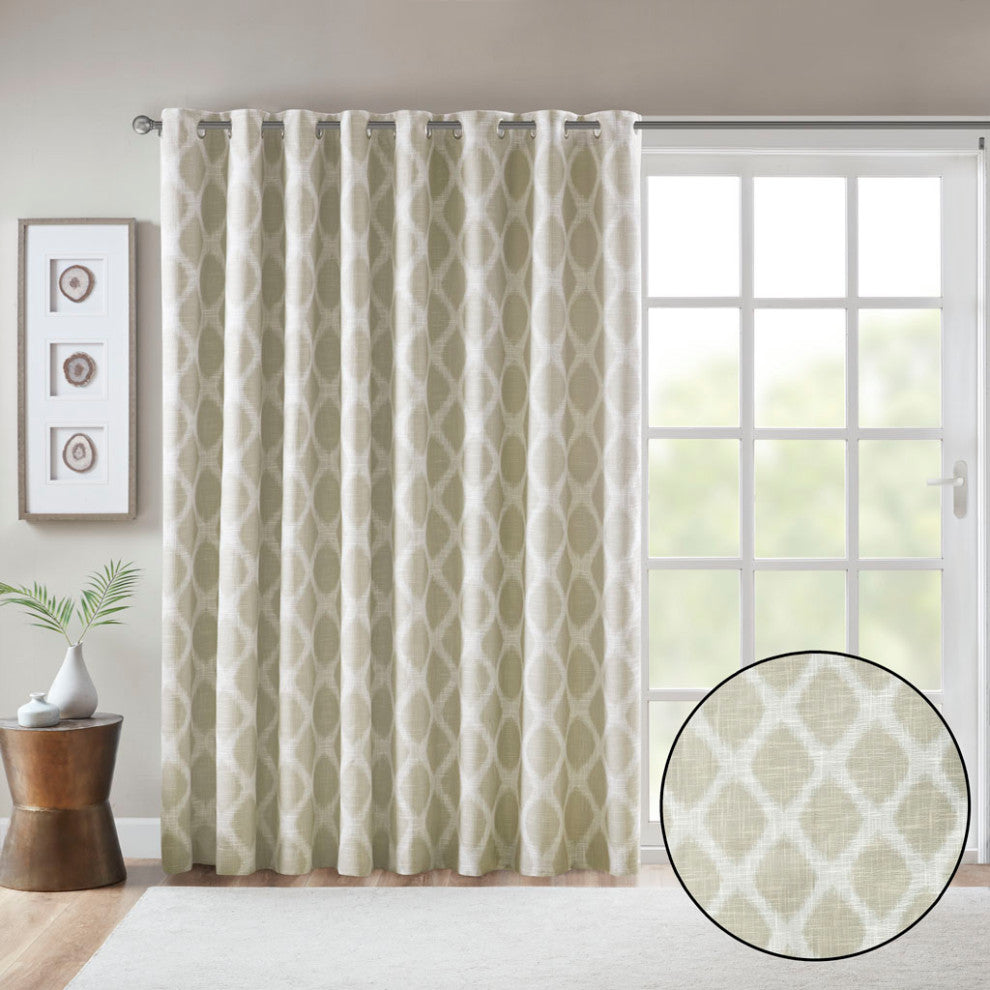 SunSmart Blakesly Ikat Blackout Window Panel, Grey, Taupe, 100"x84"