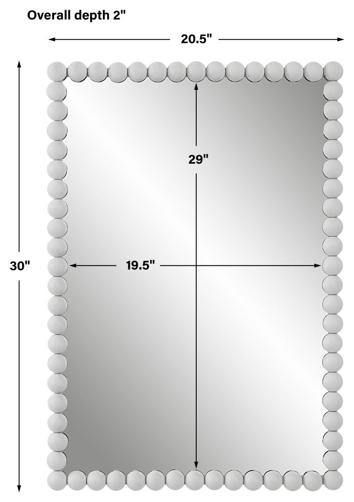 Uttermost 09790 Serna White Vanity Mirror