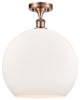 Innovations 516-1C-AC-G121-14-LED 1-Light Semi-Flush Mount, Antique Copper