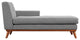 Modern Contemporary Right-Arm Chaise , Gray, Fabric
