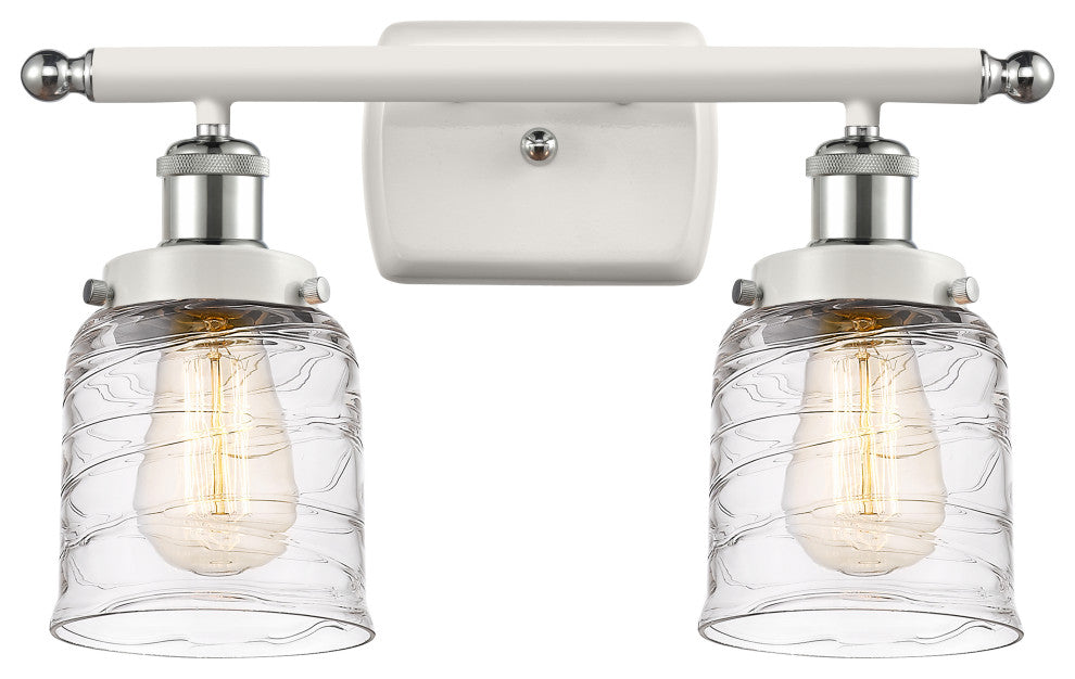 Innovations 916-2W-WPC-G513 2-Light Bath Vanity Light, White, Polished Chrome