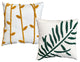 Benzara UPT-272775 2 Piece Accent Throw Pillow Set, Leaf Embroidery, Multicolor