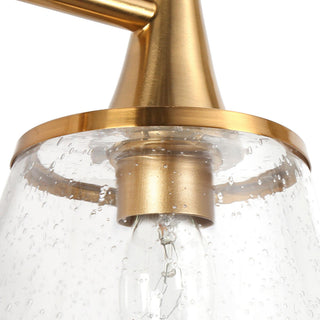 LNC 29" 4-Light Polished Gold with Seeded Glass Modern Vanity Light