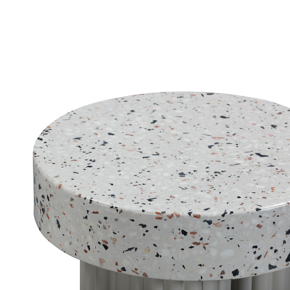 Clover Faux Terrazzo Indoor/Outdoor Round Side Table