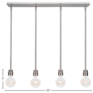 Edge 4-Light Linear Pendalier, Brushed Nickel