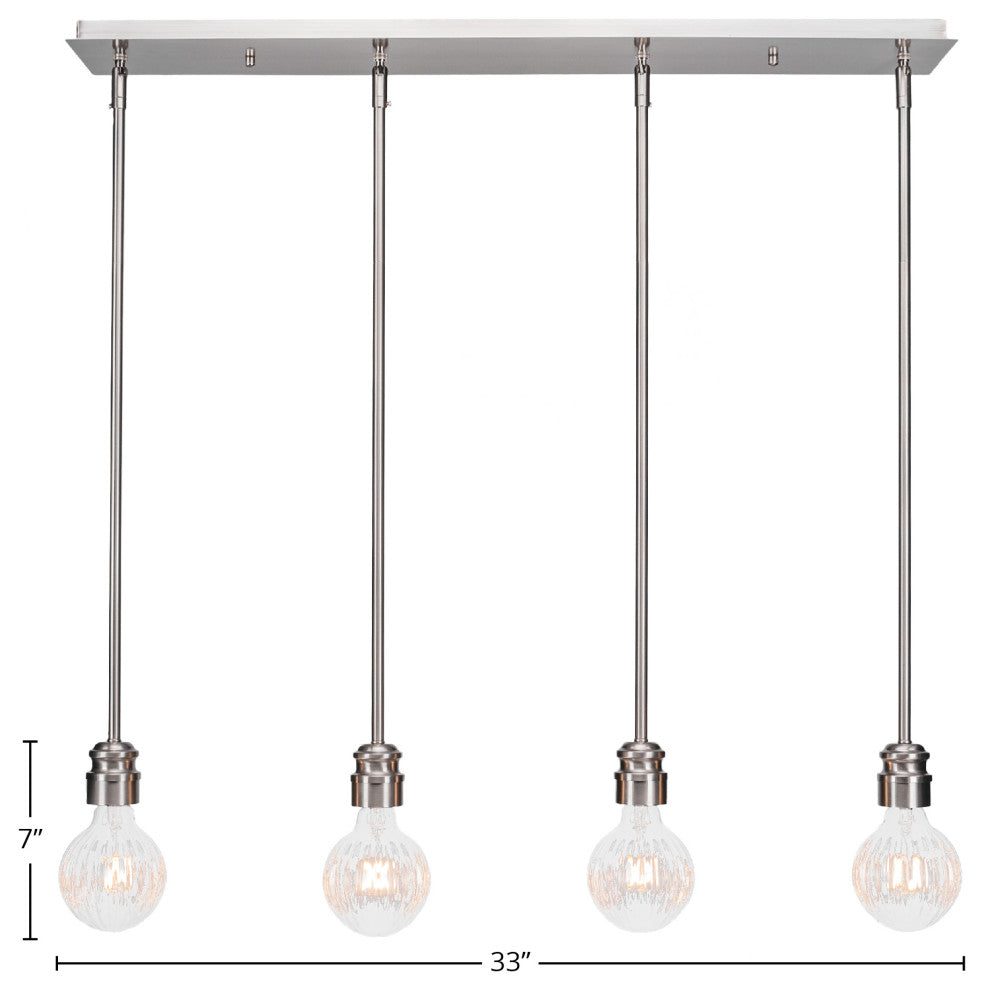 Edge 4-Light Linear Pendalier, Brushed Nickel