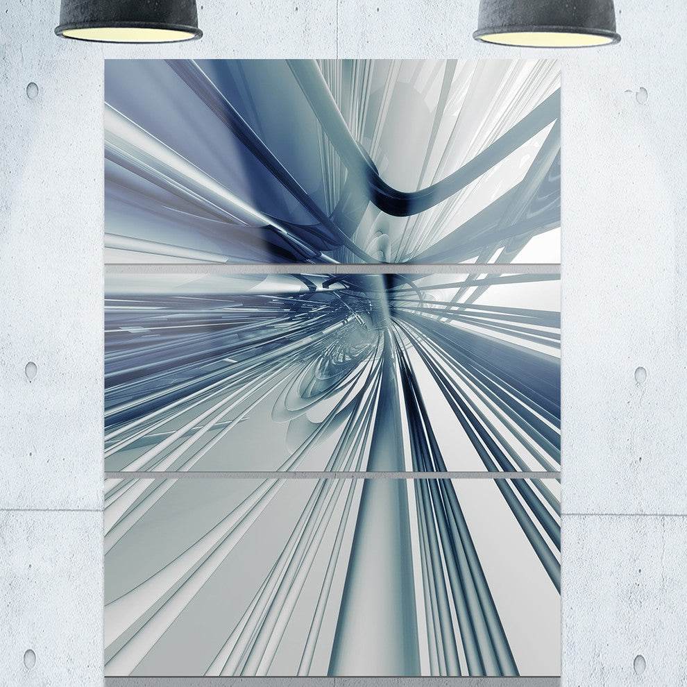"Blue 3-D Textured Art" Digital Metal Wall Art, 3 Panels, 28"x36"