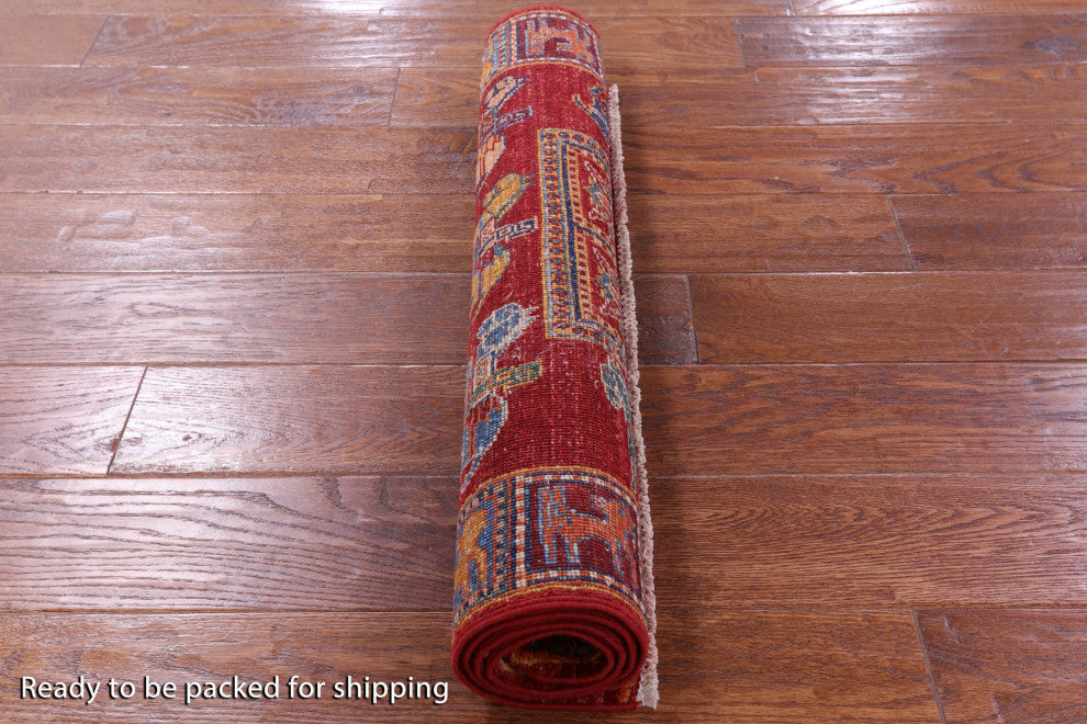 2' 7" X 4' 1" Antiqued Pazyryk Historical Design Hand-Knotted Rug Q10872