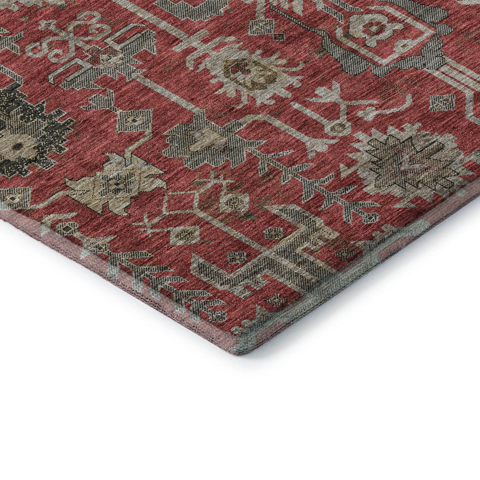Premium Machine Washable Mayfield AMF697 Red 1'8" x 2'6" Rug