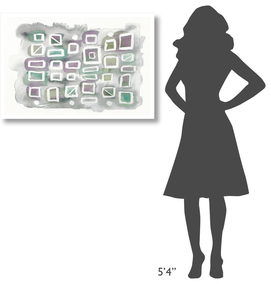 "Watercolor Squares Bright" Digital Paper Print by Elyse DeNeige, 38"x26"