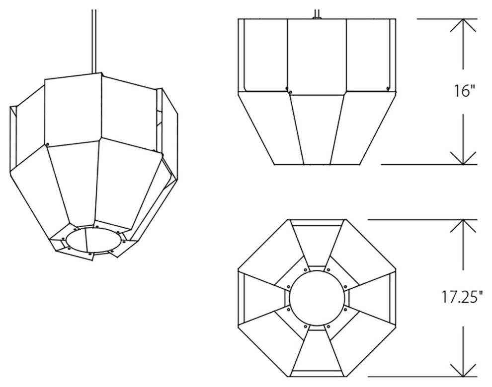 Astrum 17" LED Pendant, Distressed Brass, E26