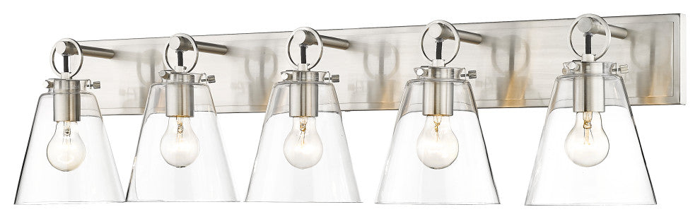 Zlite 483-5V-BN 5-Light Vanity, Clear