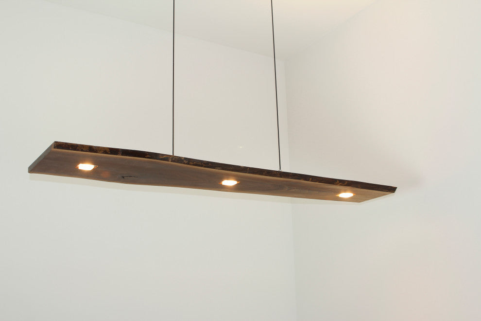 Cerno Vix LED Linear Pendant, Dark Stained Walnut, 3500k (Cool)