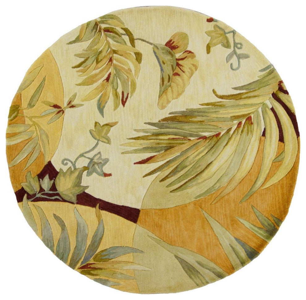 KAS Sparta 3113 Coral/Ivory Breezes Area Rug, 5'6" Round