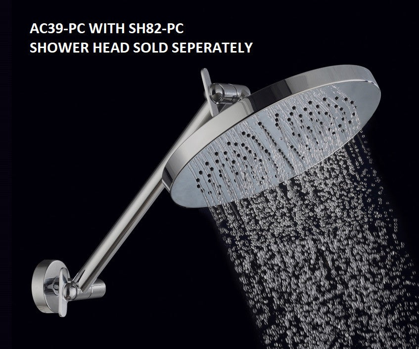 17" Adjustable Rain Shower Arm, Polished Chrome