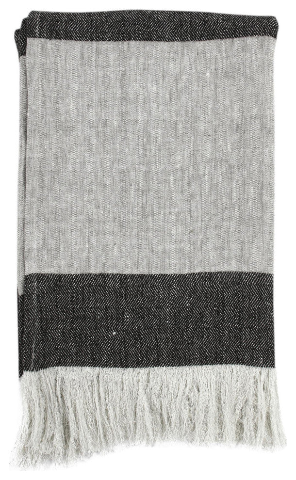 Talara 100% Belgian Linen 50"x70" Throw Blanket Blanket, Multicolor