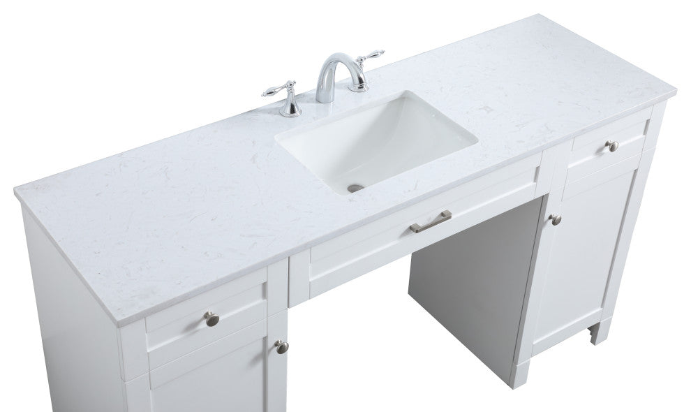 60" ADA Compliant Bathroom Vanity, White
