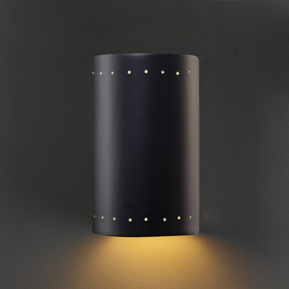 Ambiance Small Cylinder, Closed Top Wall Sconce, Matte Black, Dedicated LED