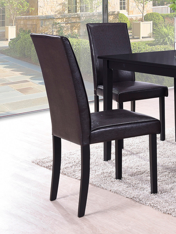 Megan Contemporary Dining Side Chairs, Set of 2, Brown