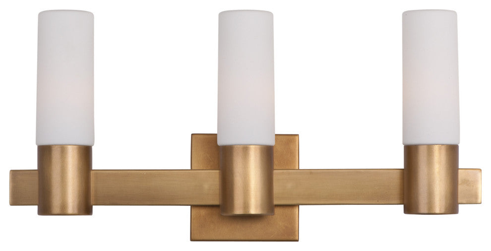 Maxim 22413 Contessa 20"W Bath Light - Natural Aged Brass / Satin White Glass