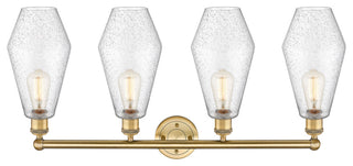 Cindyrella 4-Light 34" Bath Vanity Light, Brushed Brass, Seedy Shade
