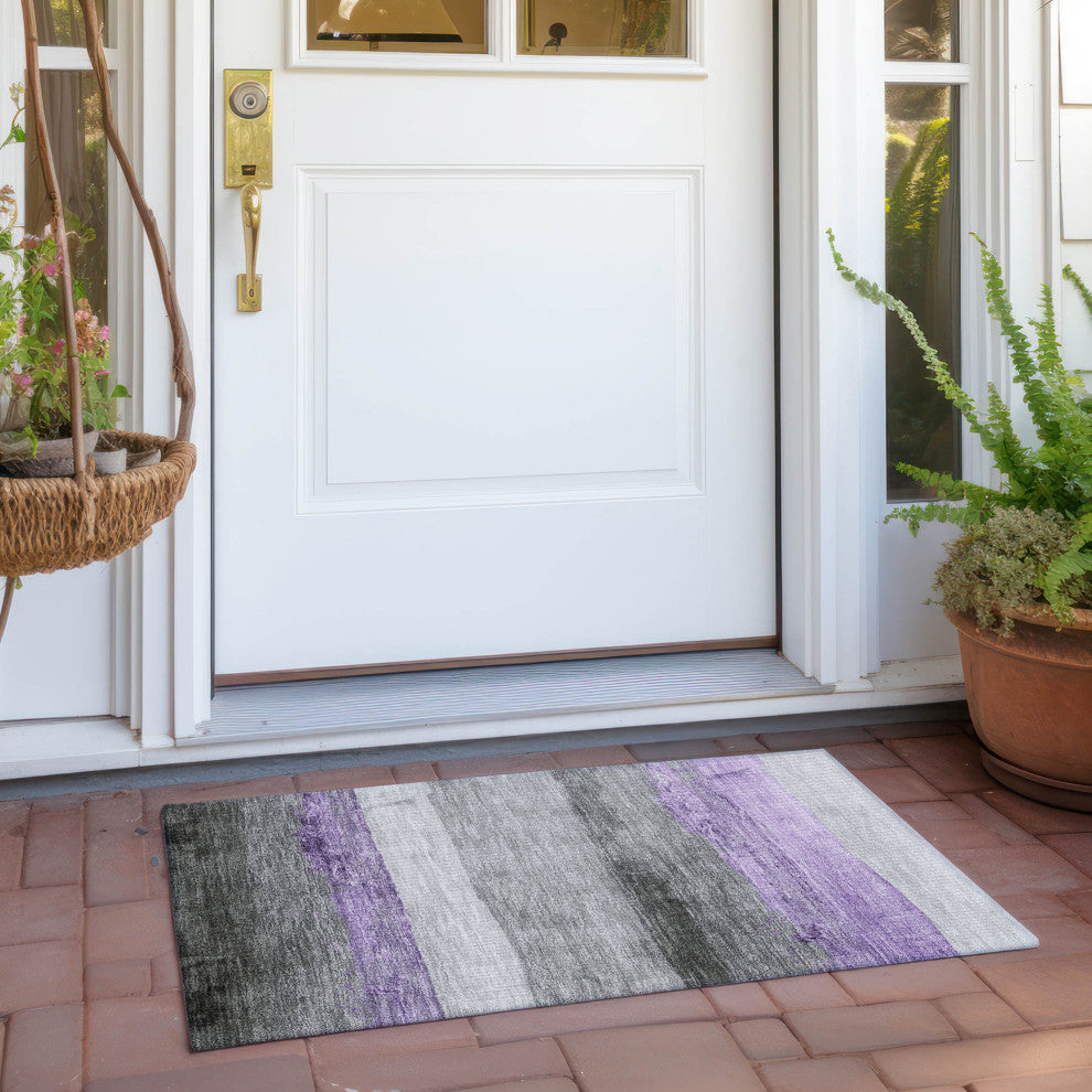 Machine Washable Indoor/Outdoor Chantille ACN1883 Violet 1'8" x 2'6" Rug