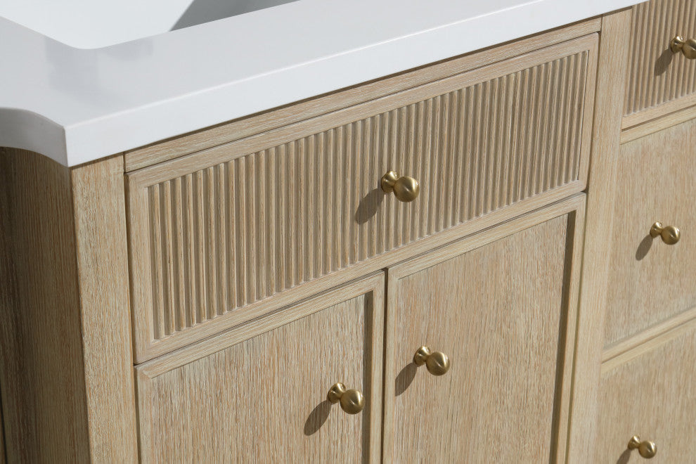 Redondo Bathroom Vanity, Ash Oak, 55", Single Sink, Freestanding