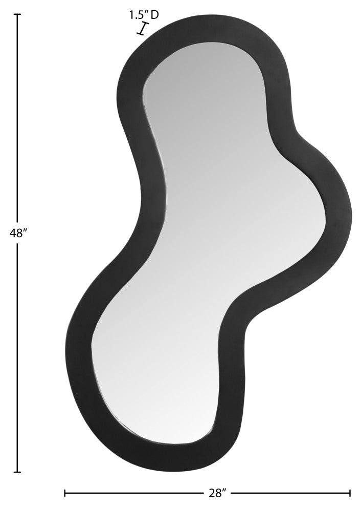 Oblique Mirror, Matte Black, 28" X 48"