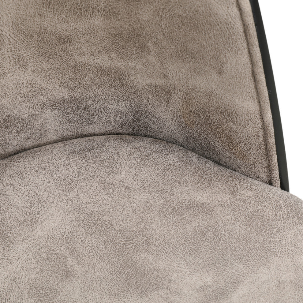 LeisureMod Tule Dining Side Chair With Upholstered Seat and Steel Frame, Black/Charcoal