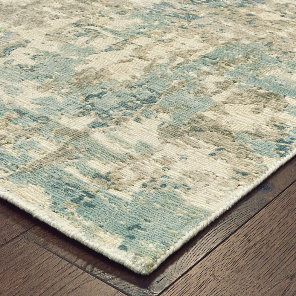 Oriental Weavers Formations Blue/ Green Abstract Indoor Area Rug 6'X9'