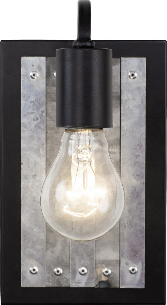 Varaluz-336W01BL-One Light Wall Sconce Black/Galvanized