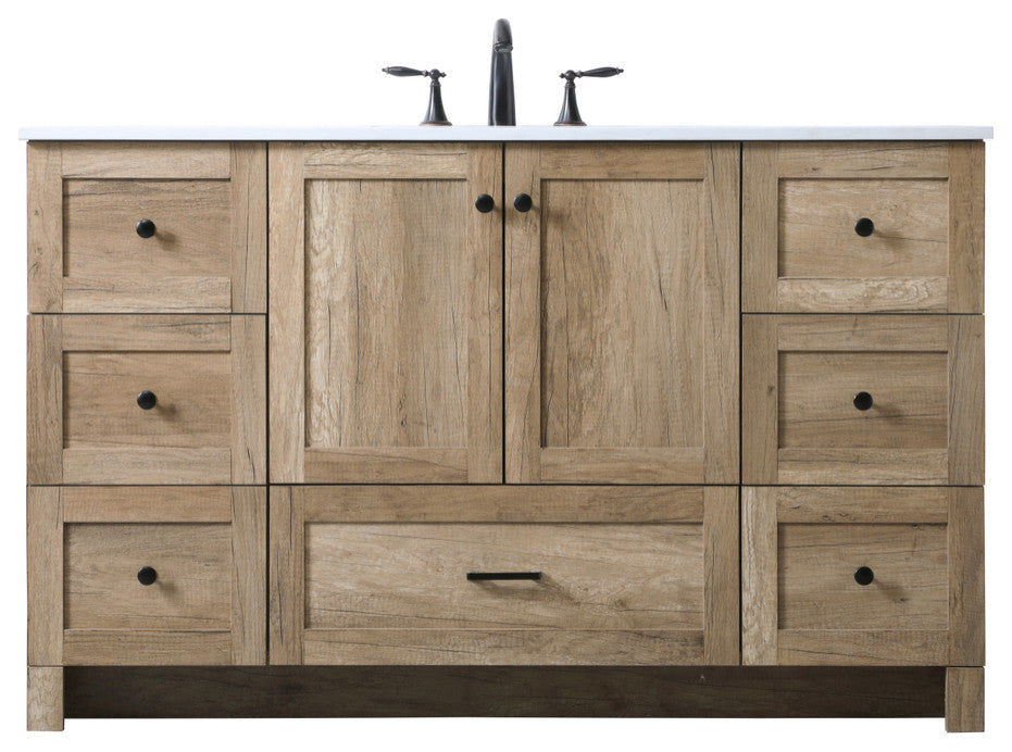Home Living 54" Single Bathroom Vanity, Natural Oak