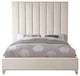 Via Velvet Upholstered Bed, Cream, Full