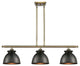 Innovations 516-3I-AB-M14-BK-LED Adirondack 3 Light Island Light, Antique Brass